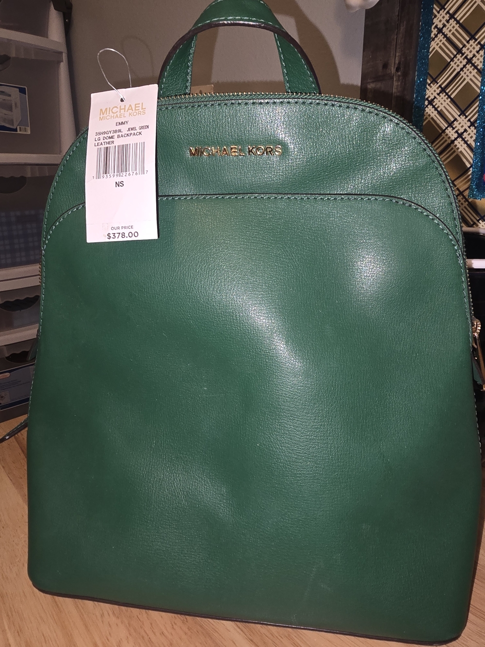 Michael Kors Emerald Green Leather Backpack